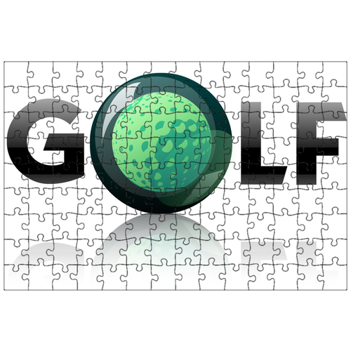 фото Магнитный пазл 27x18см."гольф, зажим, изобразительное искусство" на холодильник lotsprints