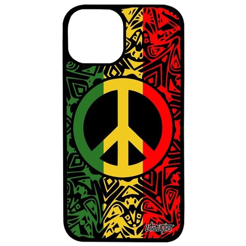 фото Ударопрочный чехол на телефон // apple iphone 13 // "peace and love" мандала символ, utaupia, цветной