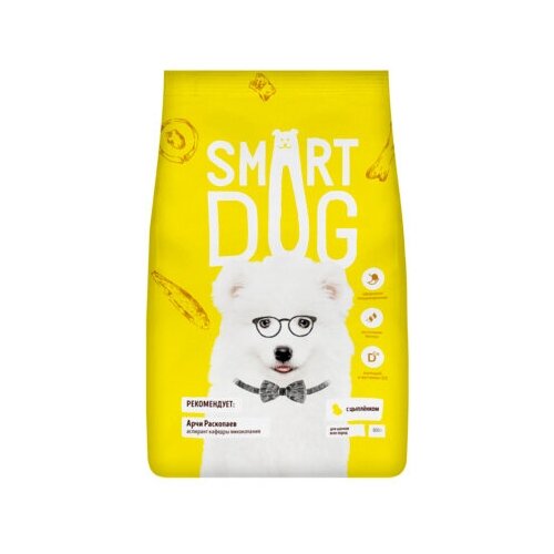 Smart Dog сухой корм Для щенков с цыпленком 0,8 кг 40858 (18 шт)