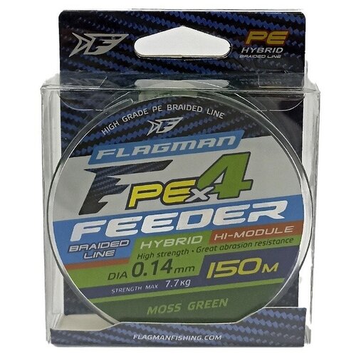 фото Леска плетеная flagman pex4 braided 150м moss green 0,14