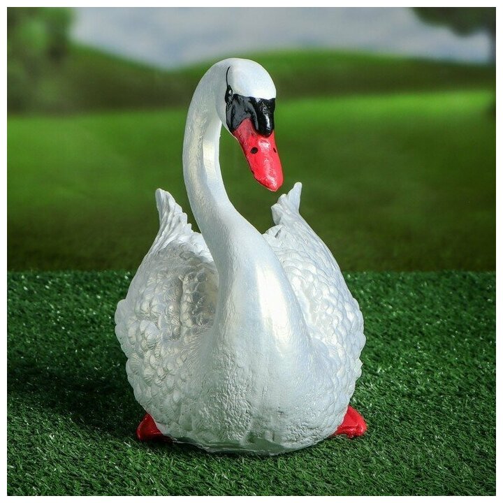 Садовая фигура"Лебедь", белый цвет, 24 см Premium Gips 1176560 . - фотография № 2