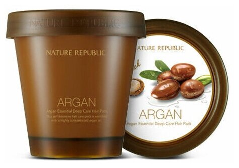 Маска для волос NATURE REPUBLIC Argan Essential Deep Care Hair Pack увлажняющая питающая 200ml Корея