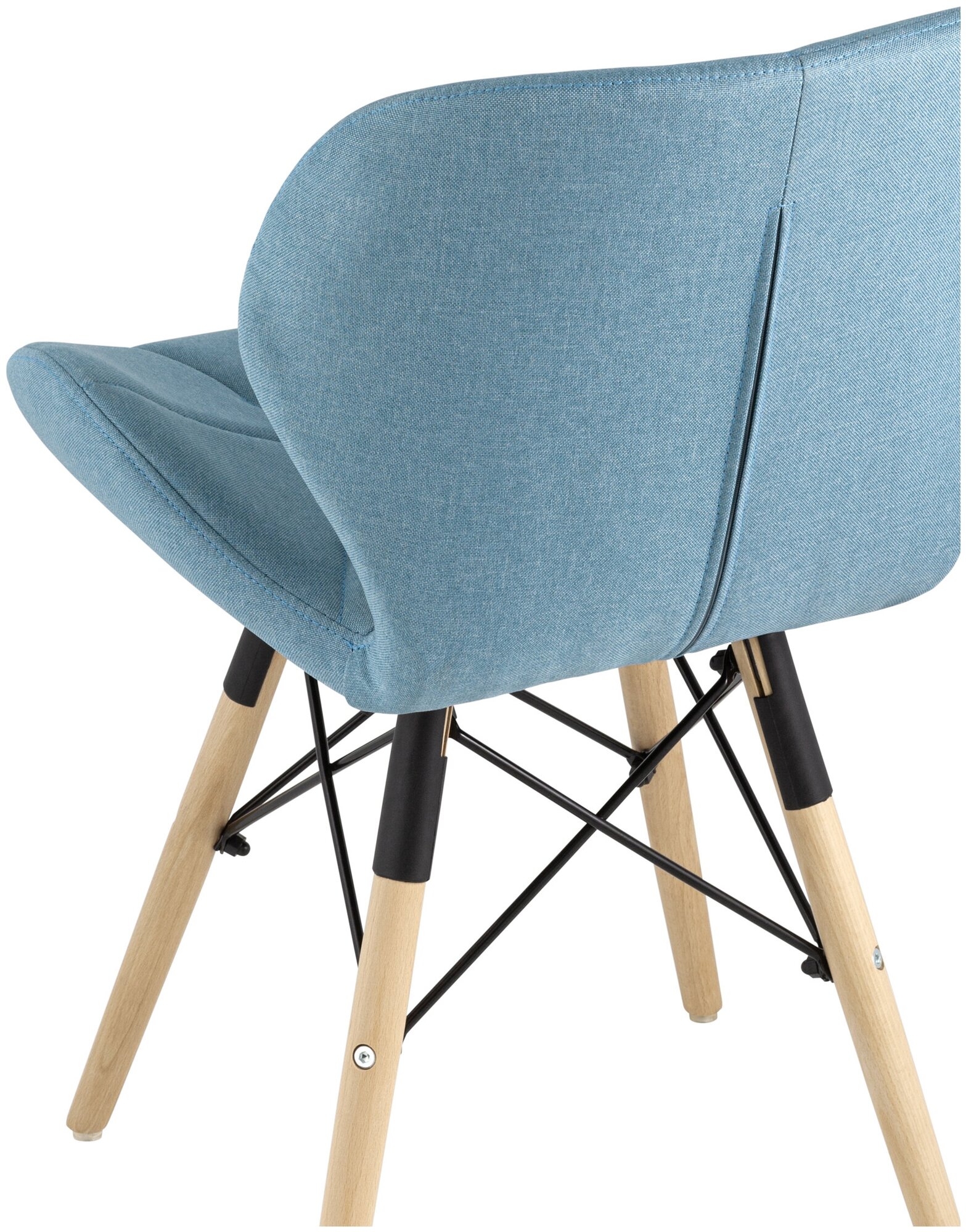Комплект стульев для кухни 4 шт Бон, рогожка, голубой - фотография № 6