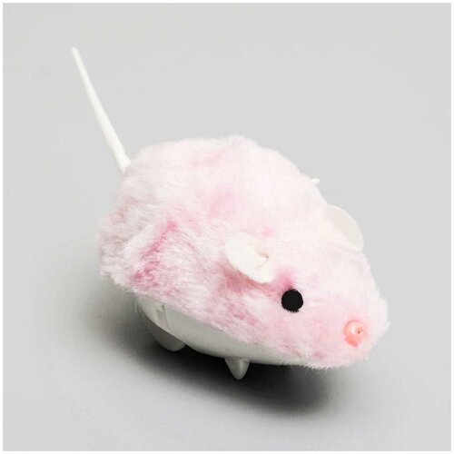 Мышь заводная меховая малая, 8,5 см, розовая Пижон 3557472 .