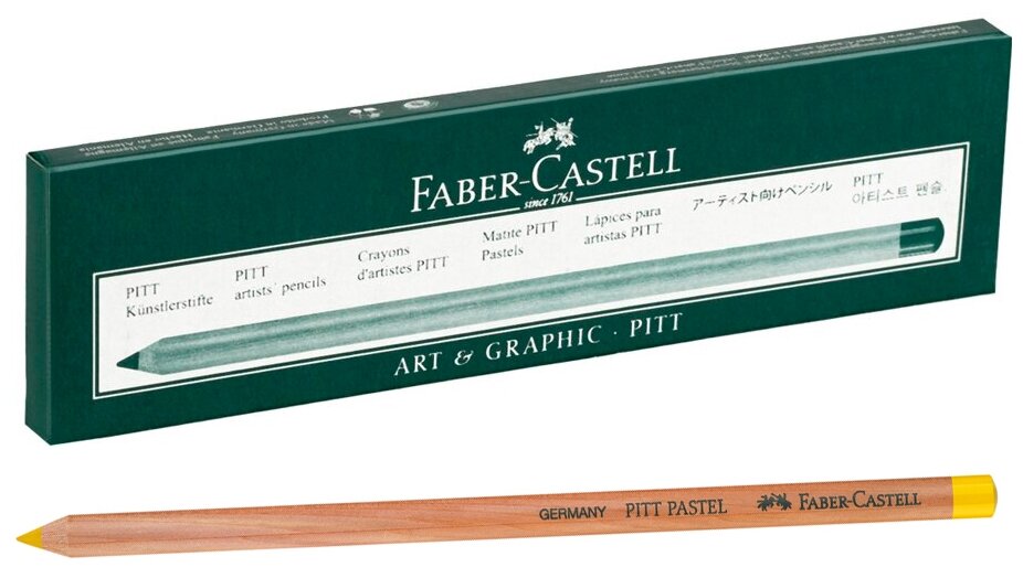 Пастельные карандаши Faber-Castell "Pitt Pastel" цвет 185 неаполитанский желтый, упаковка 6 шт.