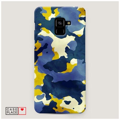 фото Чехол пластиковый samsung galaxy a8 plus 2018 акварельный камуфляж case place