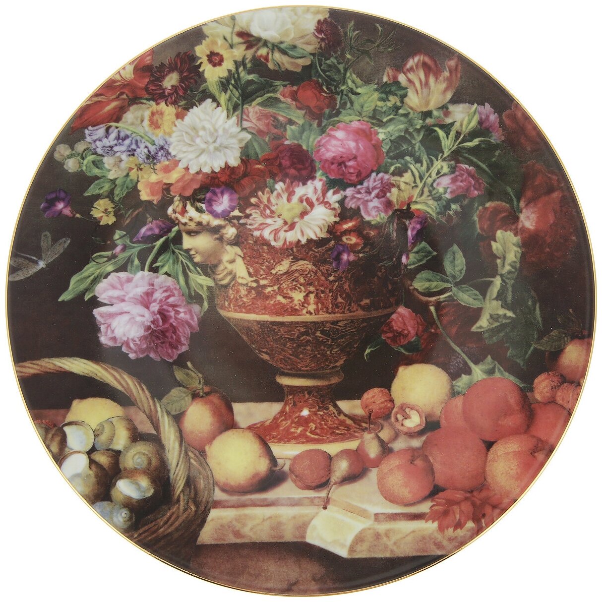 Тарелка декоративная Thun "Натюрморт с цветами" настенная, с крючком, 27 см
