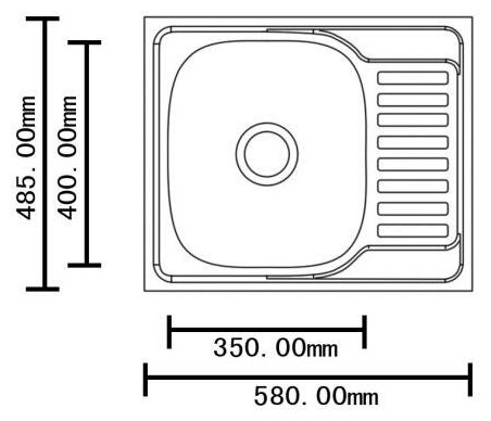 мойка кухонная из нержавеющей стали врезная SKL 5848 ECO U 0.8/180 1P глянец - фотография № 2