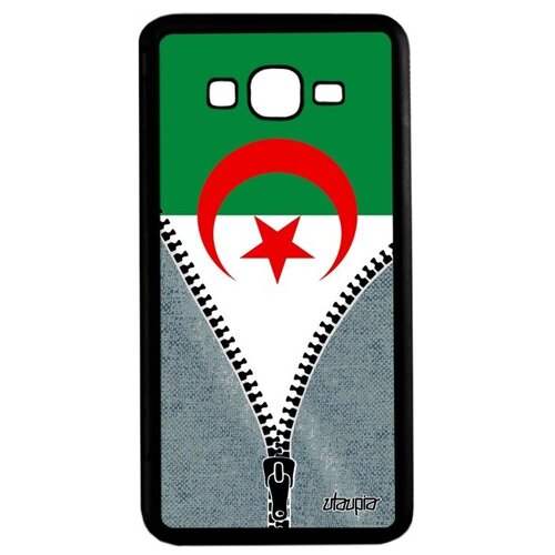 фото Ударопрочный чехол для // samsung galaxy grand prime // "флаг алжира на молнии" стиль страна, utaupia, серый