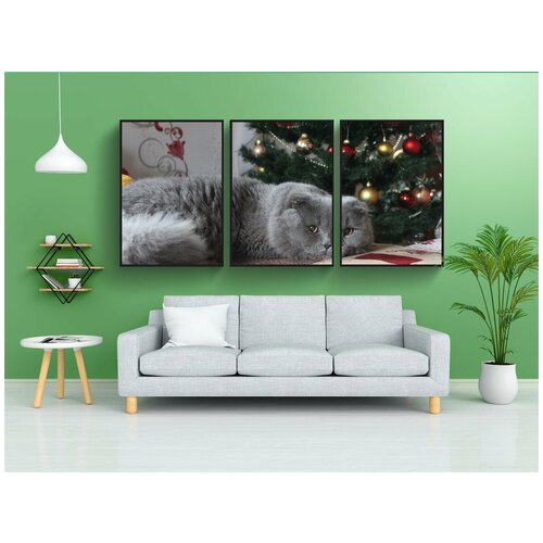 фото Набор модулных постеров для интерьера "рождество, зима, снег" 60x90 см. в тубусе, без рамки lotsprints