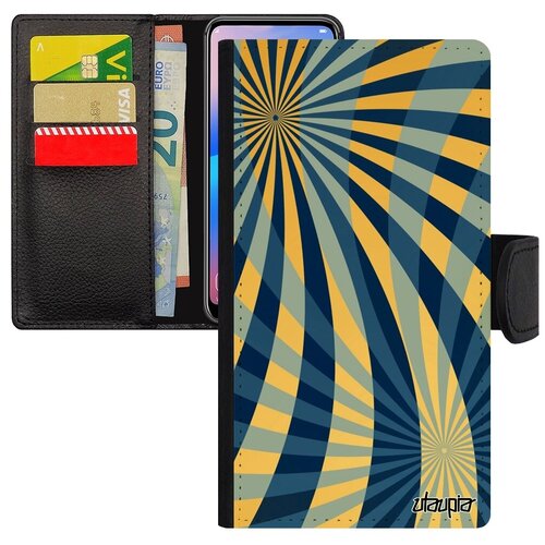 фото Противоударный чехол книжка для мобильного // apple iphone 7 plus // "спирали" дизайн линии, utaupia, синий