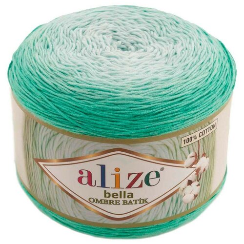 Пряжа для вязания Alize 'Bella Ombre Batik' 250г 900м (100% хлопок) (7408 мятный), 2 мотка