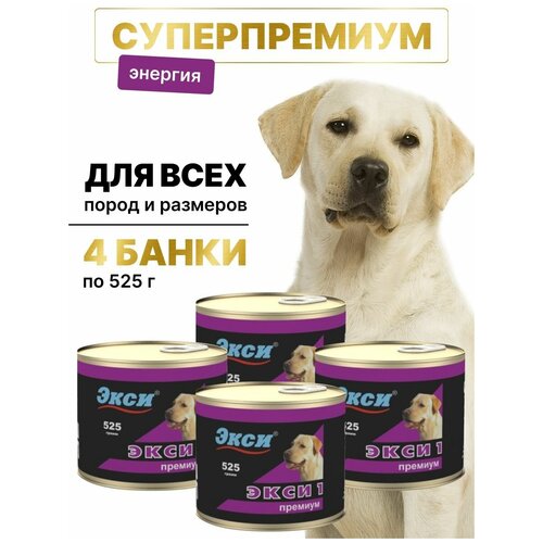 корм влажный lunch for pets для щенков средних и крупных пород мясо молодых бычков 6шт х 850 г Влажный корм для собак всех пород и размеров экси Экси-1 премиум,4 шт по 525г. (консервы)