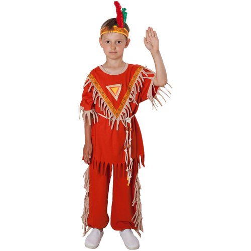 фото Карнавальный костюм для детей вини индейца- мальчика детский, 128-134 см