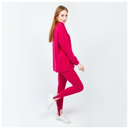 фото Костюм женский (толстовка/легинсы), цвет фуксия, размеер 48 хорошее настроение