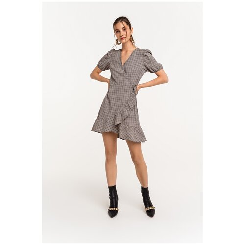 фото Платье befree, размер l/48, бежевый принт