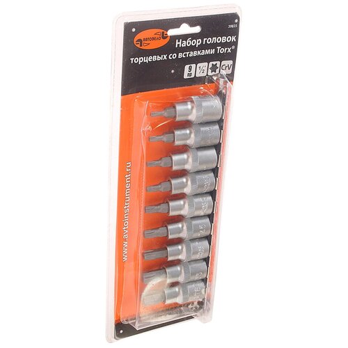 фото Набор бит- головок 1/2" torx т20- т60 9 предметов автодело 39835 автоdело