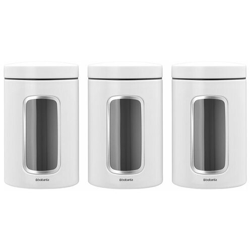 фото Контейнер для сыпучих продуктов, набор, "brabantia", 3штуки, белый,306068