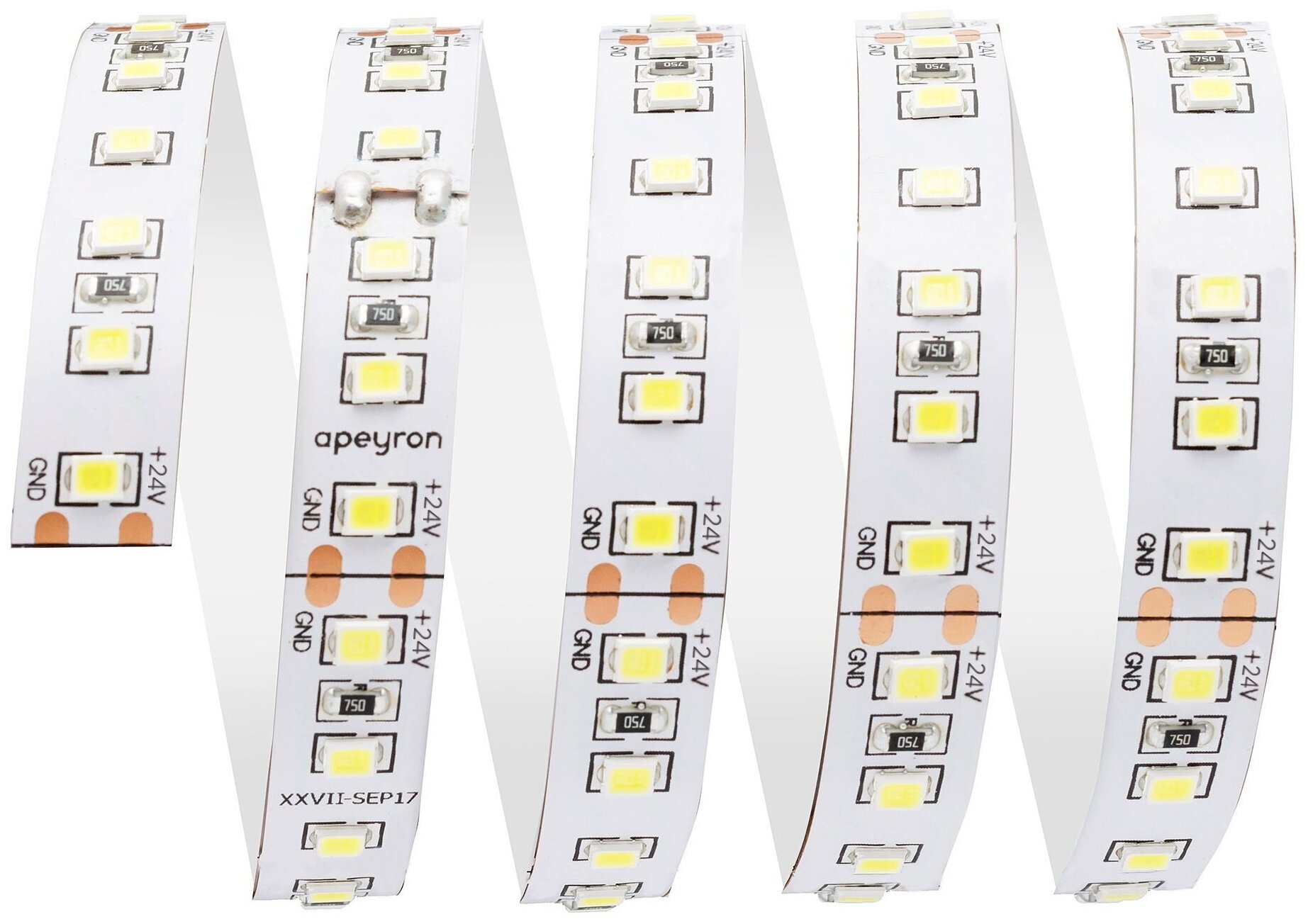 Светодиодная лента APEYRON electrics 5м, 24В, IP20, 120 LED/m 00-331 - фотография № 4