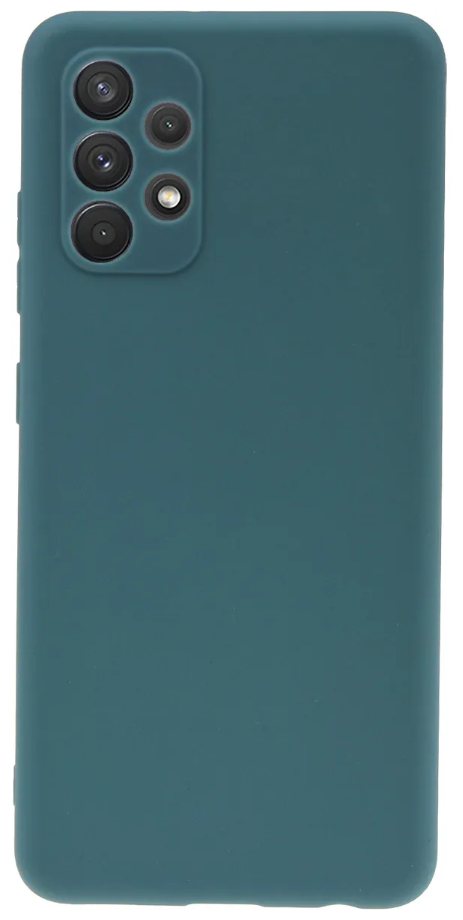 Soft Touch фирменный противоударный силиконовый чехол для Samsung Galaxy A32 / A325F зеленый (болотный) с мягкой внутренней бахромой / микрофиброй / софт тач