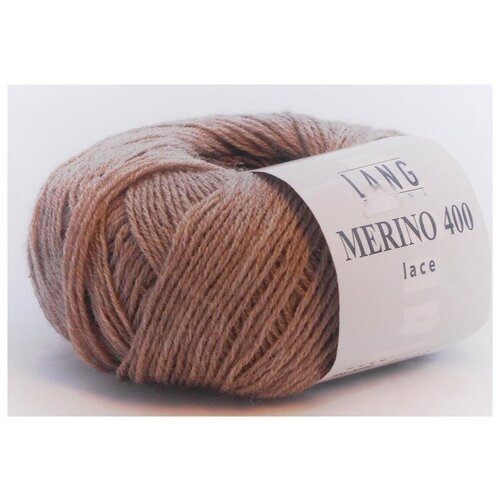 Пряжа Merino Lace 400 Lang Yarns(Мерино Лэйс 400), цвет 0039-бежевый меланж, 25гр/200м, 100% шерсть, 1 моток.