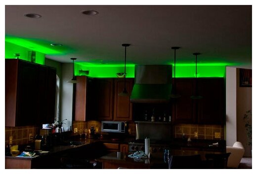 Яркая светодиодная лента 00-85-1 с напряжением 12В обладает зеленым цветом свечения, излучает световой поток равный 280 Лм/м, 60 диодов на метр / 4,8Вт/м / smd3528 / IP67 / ширина подложки 8 мм / длин - фотография № 2
