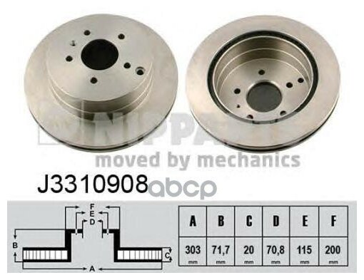 Диск Тормозной Chevrolet Captiva/Opel Antara 06- Задний Вент. D 303мм. Nipparts арт. J3310908