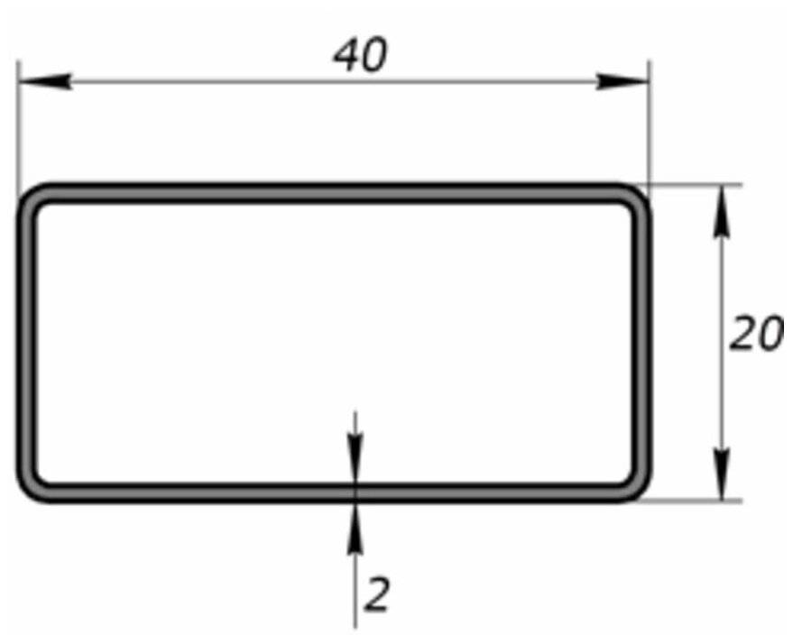 Труба профильная 40х20х2 мм