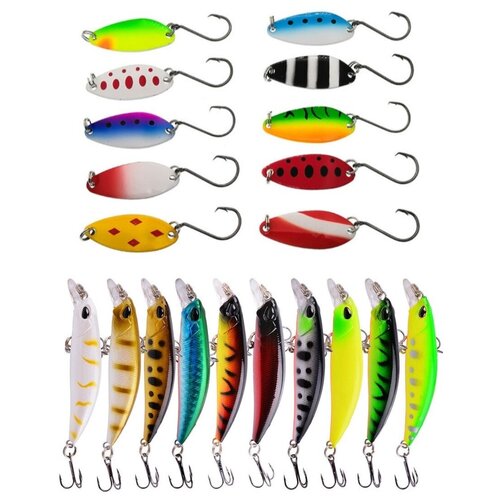 Форелевый набор. Воблеры и блесны. 20 штук.