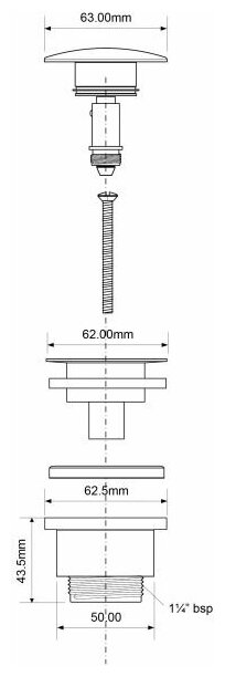 Донный клапан автоматический для раковины McAlpine 1 1/4" (BCWP60-MWH) - фотография № 2