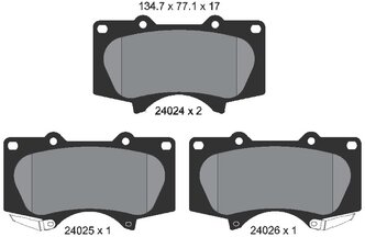 Дисковые тормозные колодки передние Textar 2402403 для Lexus, Toyota (4 шт.)