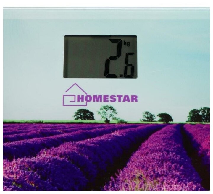 Весы напольные HOMESTAR HS-6001G, электронные, до 180 кг, 1хCR2032, стекло, фиолетовые - фотография № 2