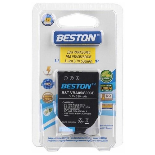 фото Аккумулятор для фотоаппарата panasonic beston bst-vm-vbao5/s003e, 3.7 в, 530 мач
