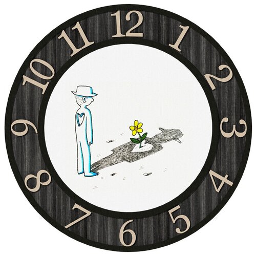 фото Svs настенные часы svs 4002216 человек и цветок-сердце