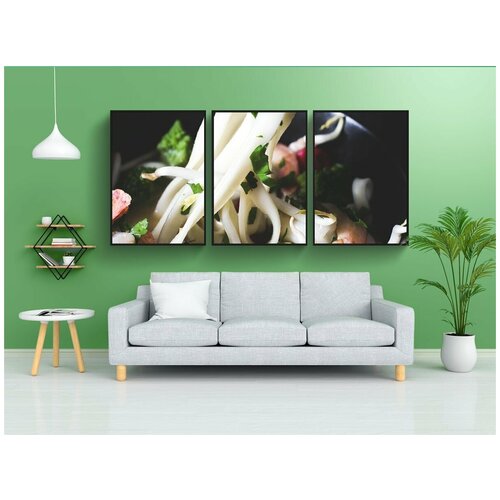 фото Набор модулных постеров для интерьера "лапша, китайская лапша, еда" 60x90 см. в тубусе, без рамки lotsprints