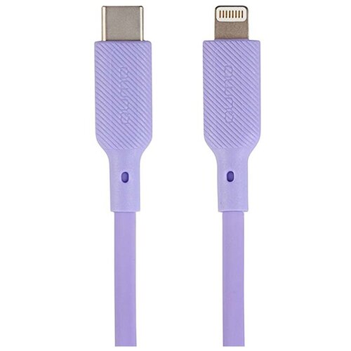 Кабель QUMO, MFI С94, USB Type-C - Lightning, 2.2A, 1м, Силикон, Фиолетовый 32998 кабель qumo usb lightning mfi