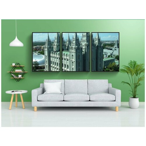 фото Набор модулных постеров для интерьера "солт лейк сити, церковь, юта" 60x90 см. в тубусе, без рамки lotsprints