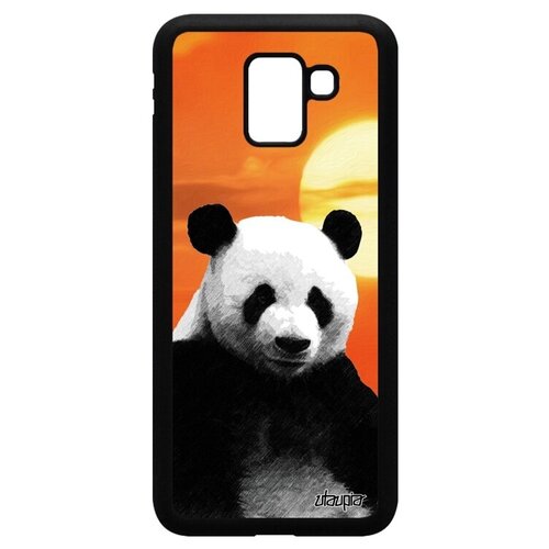 фото Противоударный чехол на мобильный // samsung galaxy j6 2018 // "большая панда" panda китайский, utaupia, оранжевый