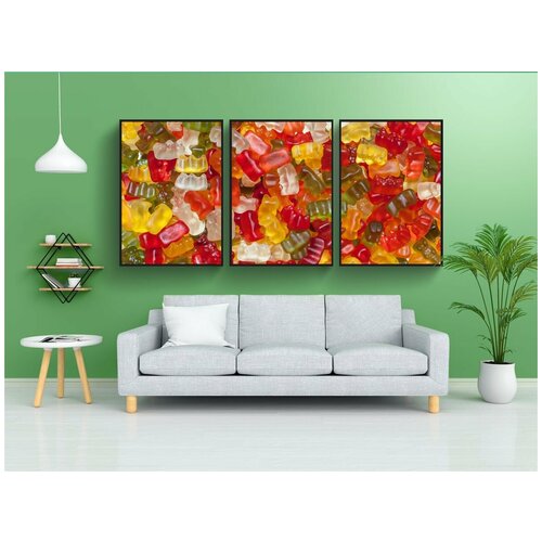 фото Набор модулных постеров для интерьера "haribo, мармеладный, конфеты" 60x90 см. в тубусе, без рамки lotsprints