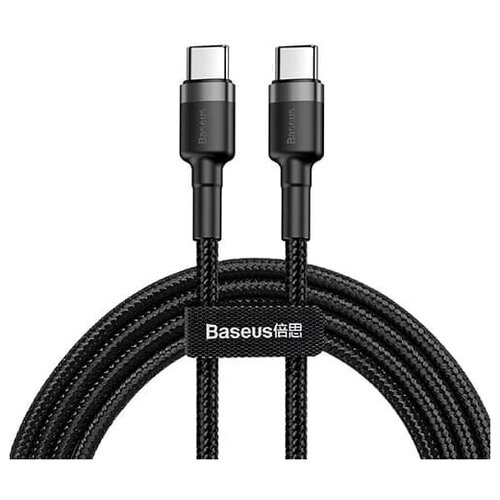 Baseus Cafule Series Type-C PD2.0 60W Flash charge Cable (20V 3A) 2M Gray black кабель baseus cafule series usb type c to usb type c pd2 0 60w flash charge cable 20v 3a 2m red catklf h09