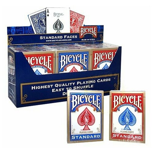 Игральные карты Bicycle Standard / 1 блок - 12 колод, 6 синих и 6 красных