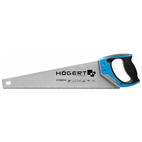 фото Hoegert пила-ножовка 450 мм, 7 tpi, закаленное, трёхсторонняя заточка hogert
