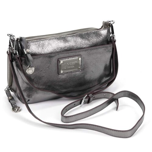 фото Женская кожаная сумка d-3726-1 сильвер decoratta