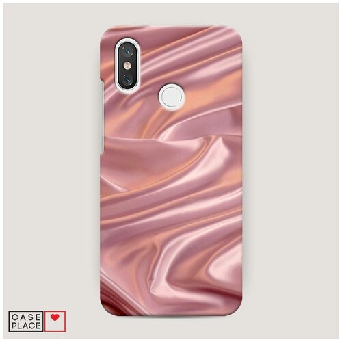 фото Чехол пластиковый xiaomi mi 8 текстура розовый шелк case place