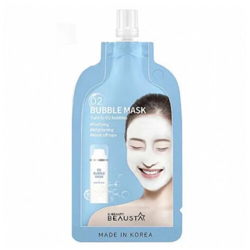 Beausta Кислородная маска для лица очищающая O2 Bubble Mask 20 мл (Женский / Южная Корея)