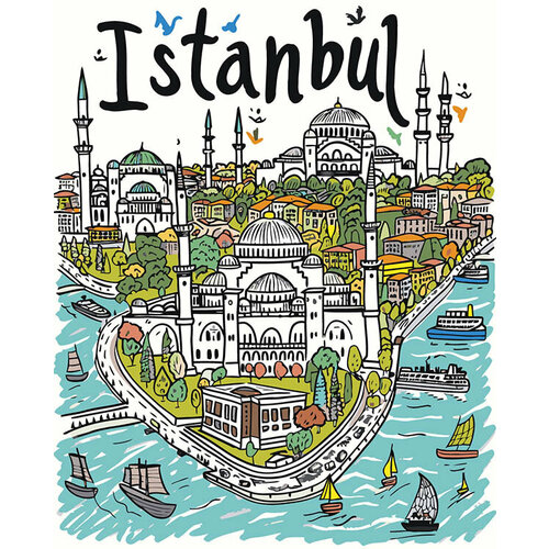 Картина по номерам Город Стамбул, Турция: мечеть 40x50