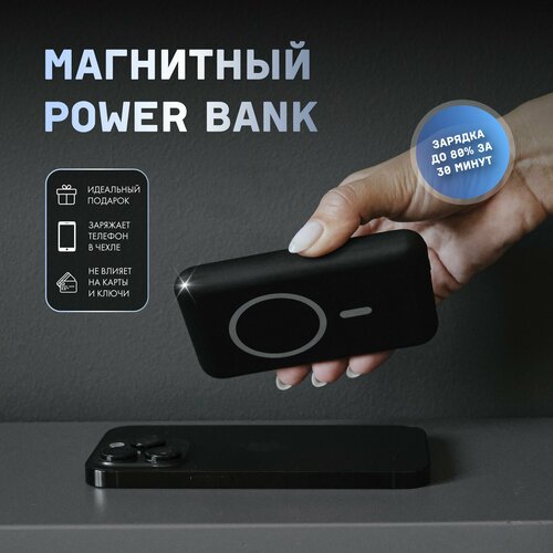 Повербанк с беспроводной зарядкой, внешний магнитный аккумулятор EnergyDay 5000 mAh (W032 - 5) для телефона айфона, самсунга