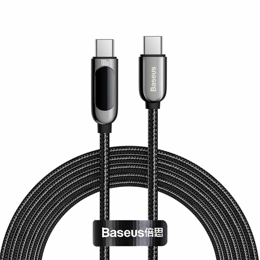 Кабель USB-C BASEUS Display Fast Charging Type-C - Type-C, test, 100W, 2 м, черный