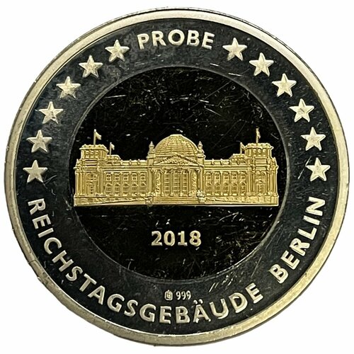 ФРГ 2 евро 2018 г. (Здание Рейхстага в Берлине) Specimen (Проба) (Proof)