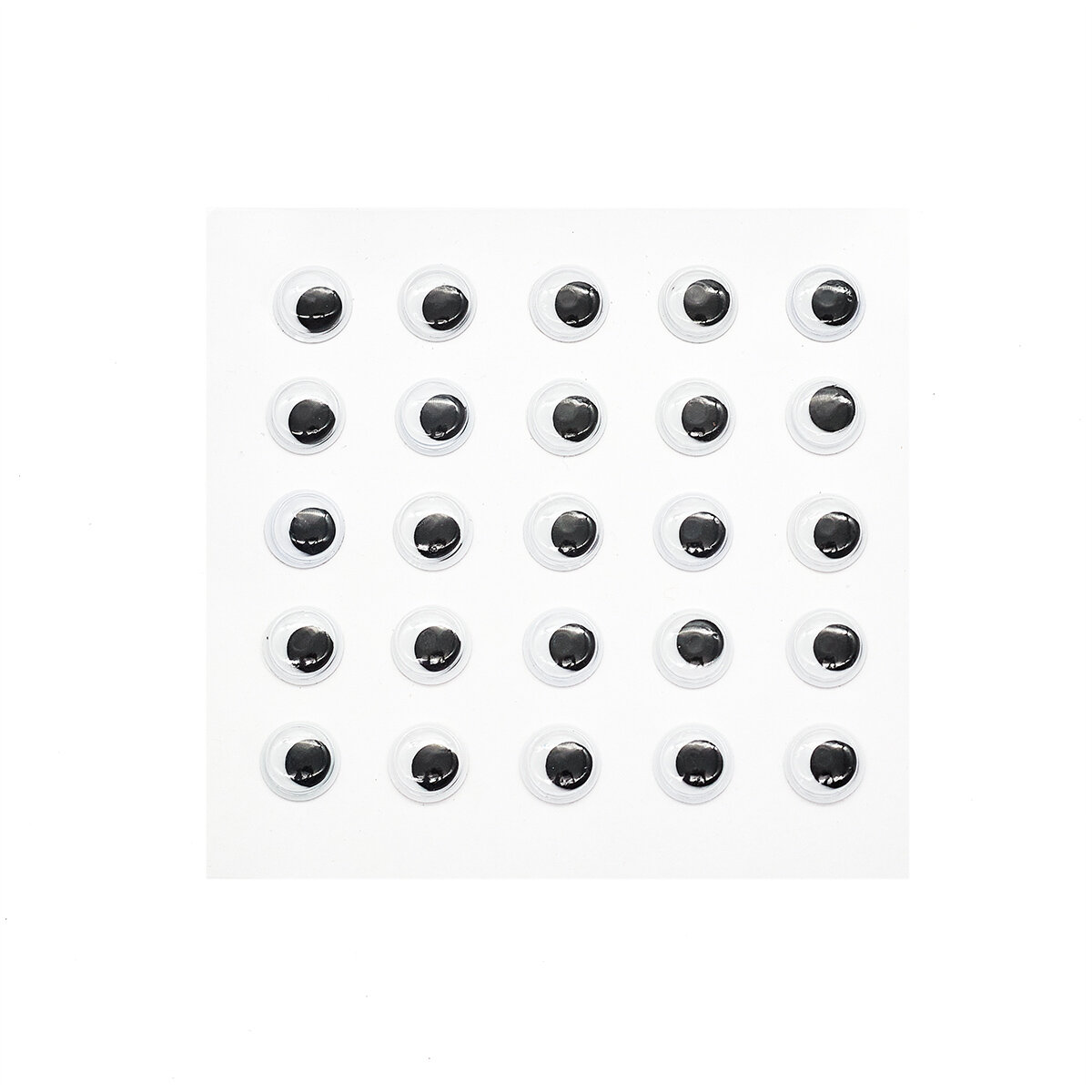 Глазки бегающие круглые на клеевой основе 12мм, 25шт/упак, черно-белые, Astra&Craft